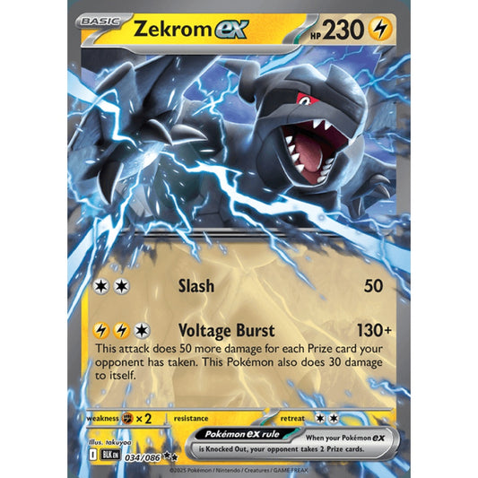 Zekrom ex Double Rare 34/086 Pokemon Card Game Black Bolt