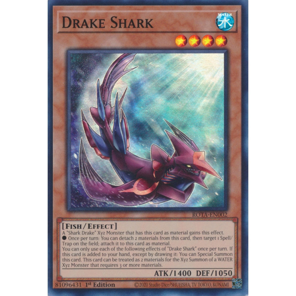 Drake Shark ROTA-EN002 Super Super Rare Yu-Gi-Oh Rage of the Abyss in Art
