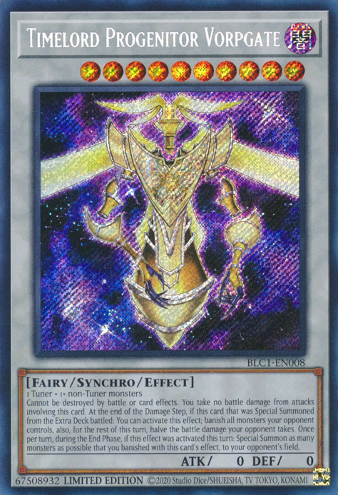 Timelord Progenitor Vorpgate BLC1-EN008 Secret Secret Rare Yu-Gi-Oh Battles of Legend: Chapter 1 in Art