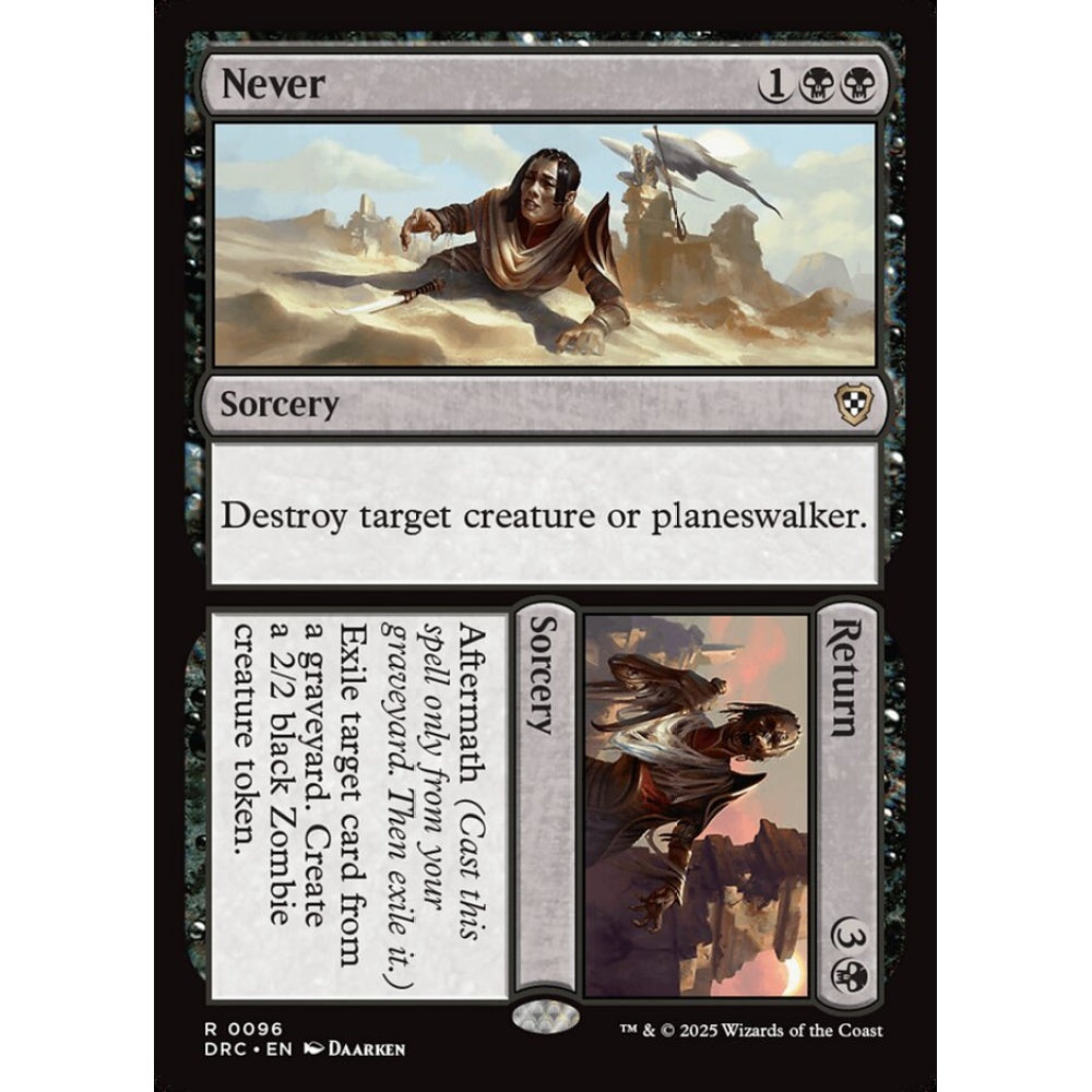 Never // Return, 96, rare, Magic: The Gathering, Aetherdrift Commander