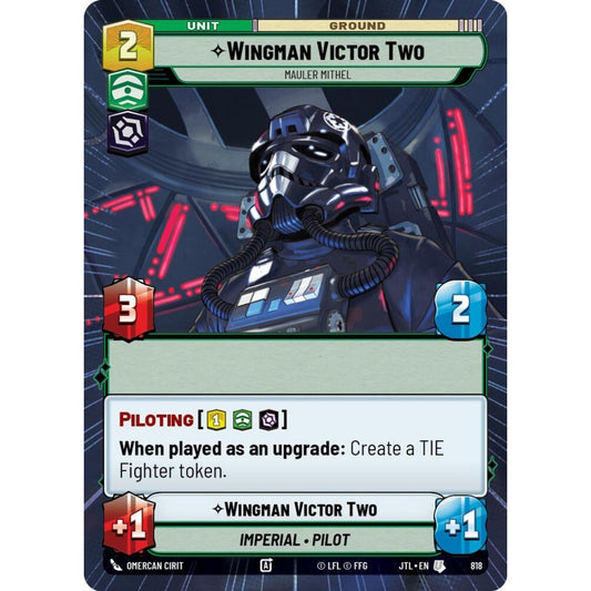 Wingman Victor Two, U, JTL 818) Hyperspace Foil, Star Wars Unlimited