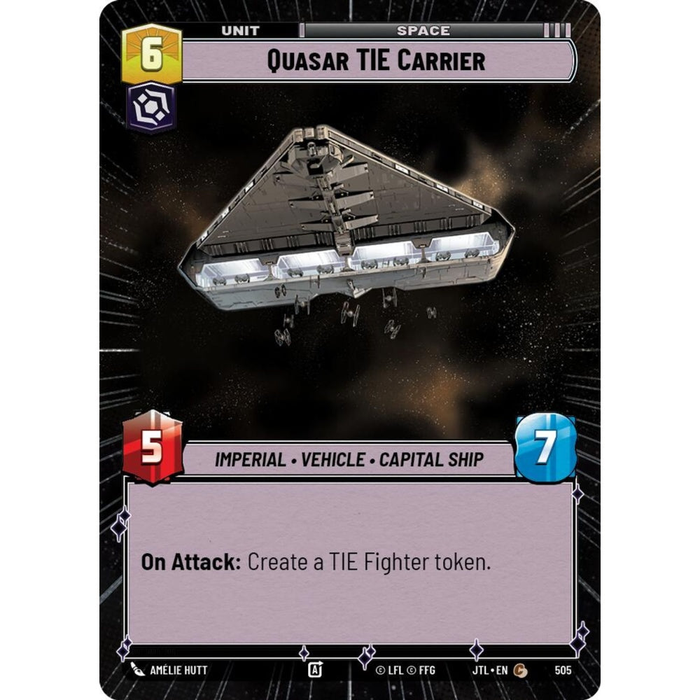 Quasar TIE Carrier, C, JTL 505) Hyperspace, Star Wars Unlimited