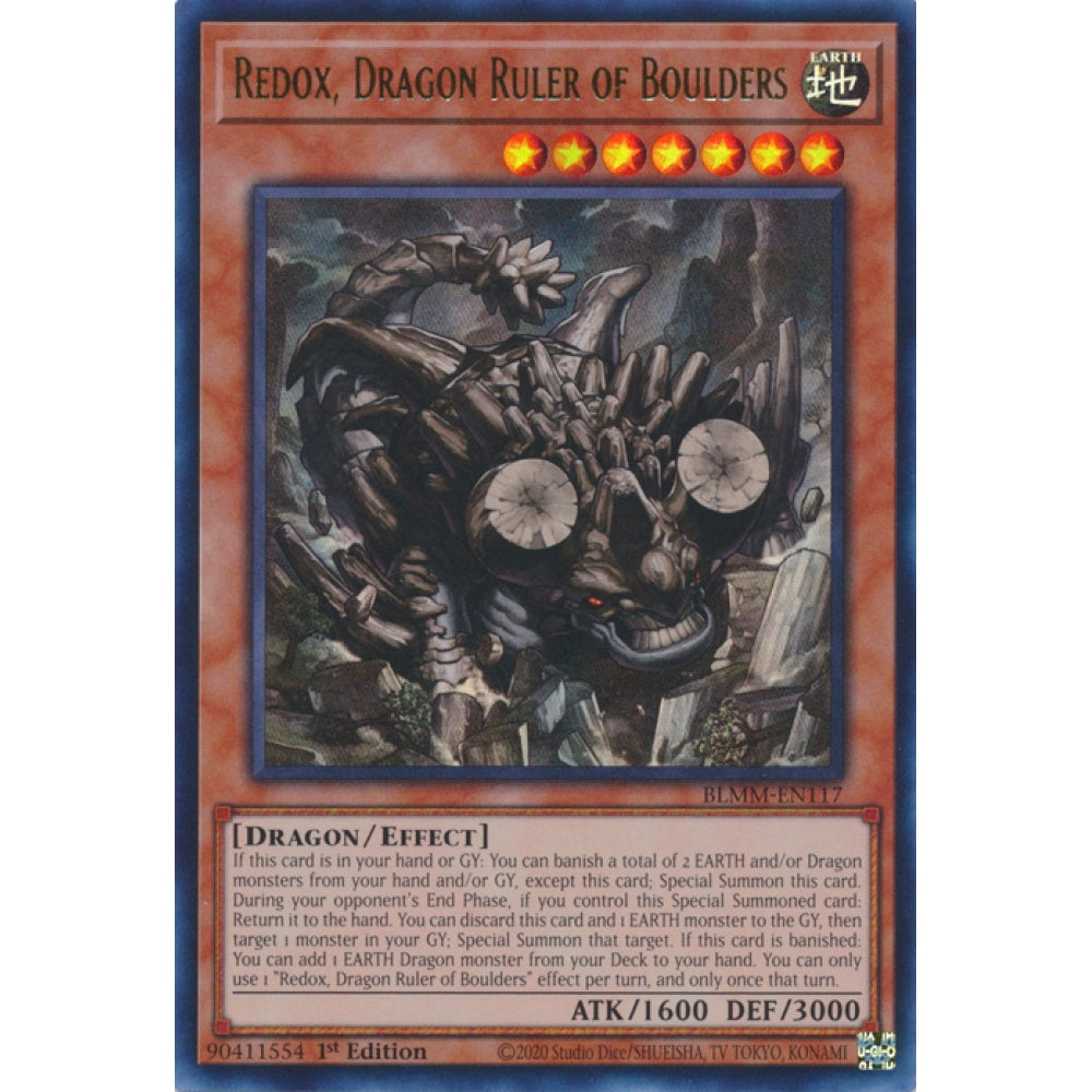 Redox, Dragon Ruler of Boulders RA03-EN008 Super Super Rare Yu-Gi-Oh Quarter Century Bonanza in Art