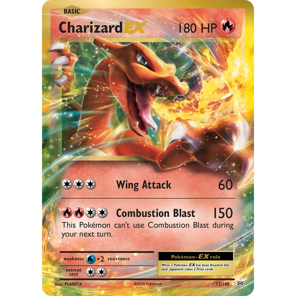 Charizard-EX Rare Holo EX 12/108 Pokemon Card Game Evolutions