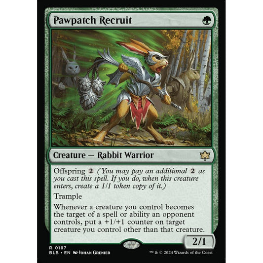 Pawpatch Recruit, 187, rare, Magic: The Gathering, Bloomburrow