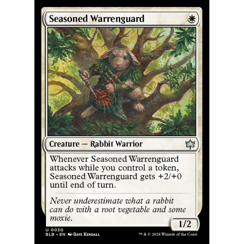 Seasoned Warrenguard, 30, uncommon, Magic: The Gathering, Bloomburrow