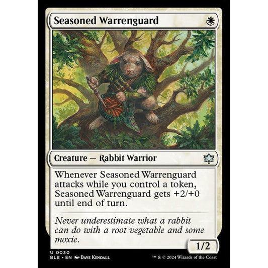 Seasoned Warrenguard, 30, uncommon, Magic: The Gathering, Bloomburrow