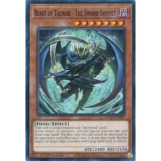 Beast of Talwar - The Sword Summit SUDA-EN087 Common Yu-Gi-Oh Supreme Darkness