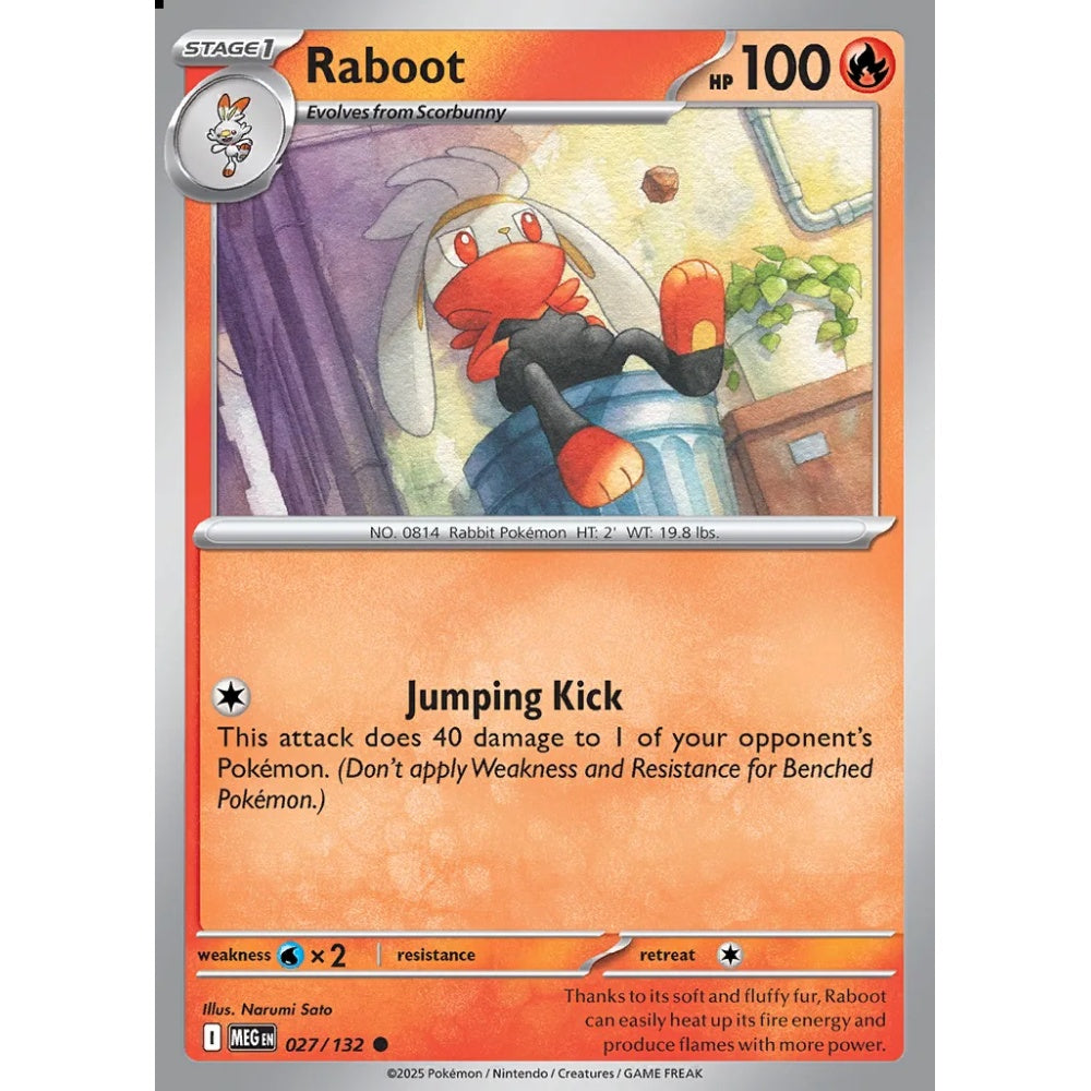 Raboot Common 027/132 Pokemon Card Game Mega Evolution