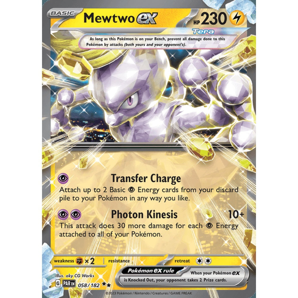 Mewtwo ex Double Rare 058/182 Pokemon Card Game Paradox Rift