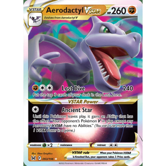 Aerodactyl VSTAR Ultra Rare 093/196 Pokemon Card Game Lost Origins