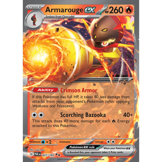 Armarouge ex Double Rare 027/182 Pokemon Card Game Paradox Rift