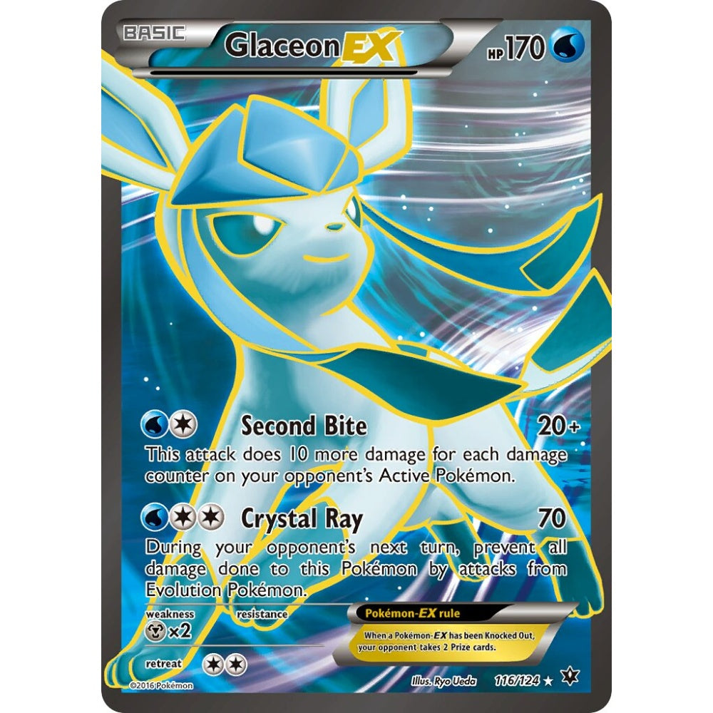 Glaceon-EX Rare Ultra 116/124 Pokemon Card Game Fates Collide