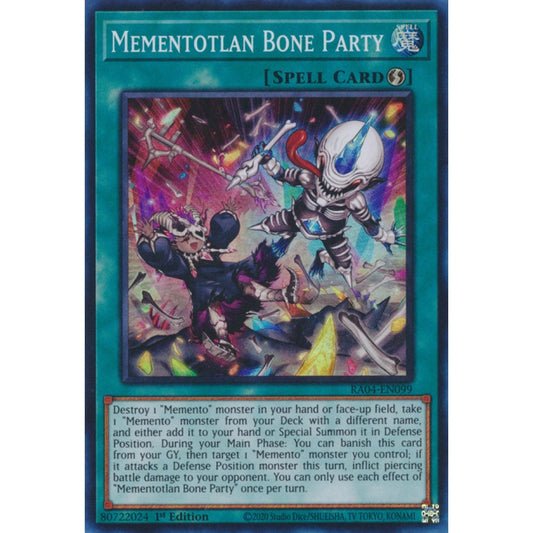 Mementotlan Bone Party RA04-EN099 Secret Secret Rare Yu-Gi-Oh Quarter Century Stampede in Art