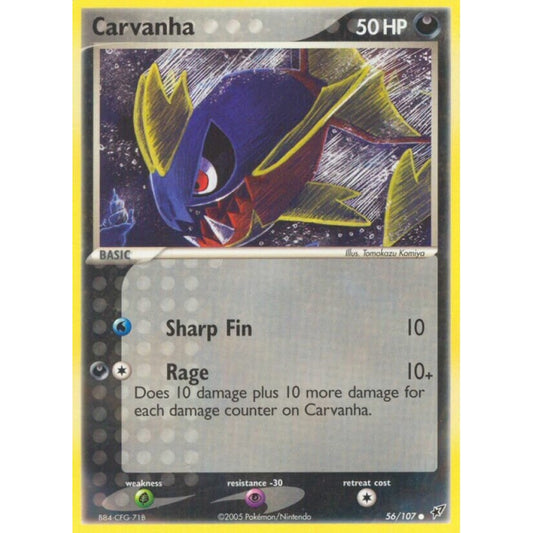 Carvanha Common 56/107 Pokemon Card Game EX Deoxys