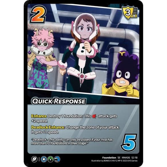 Quick Response, 12/18, MHA06, Universus, MHA06 Jet Burn, nan