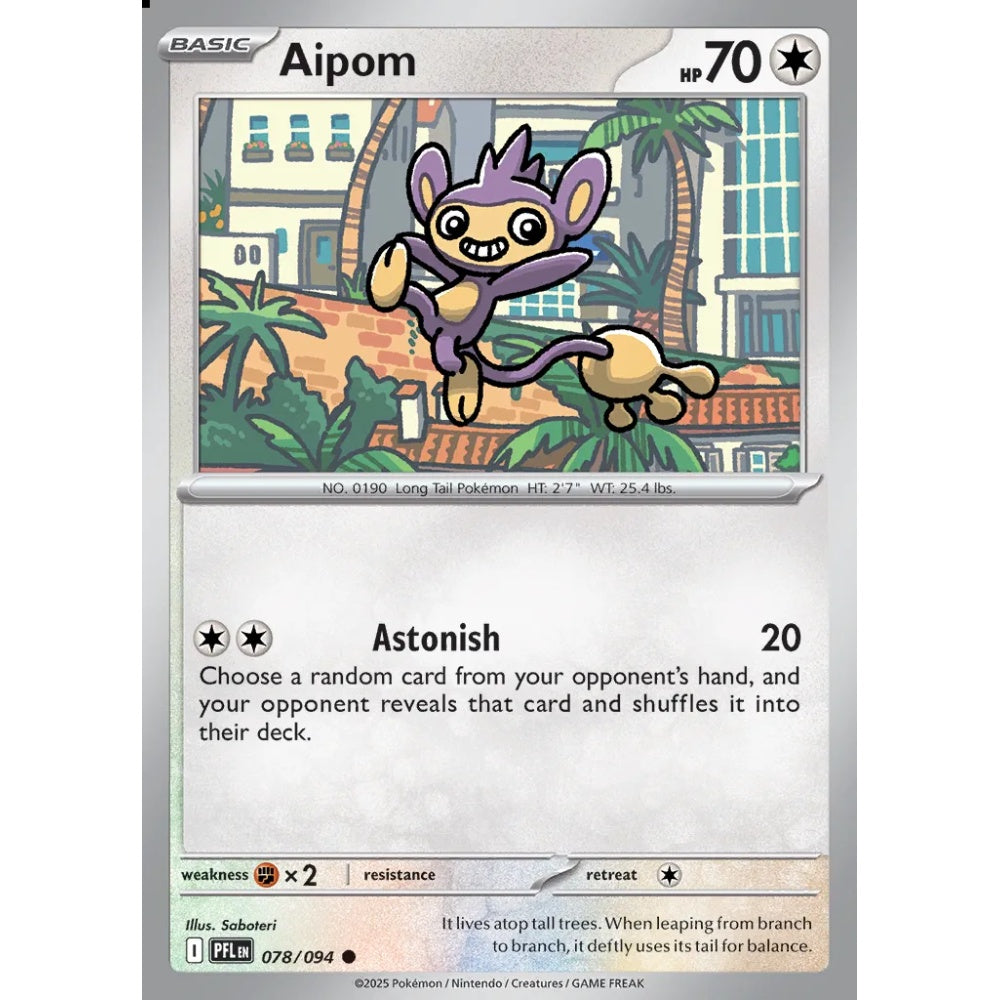 Aipom Common 078/094 Pokemon Card Game Phantasmal Flames