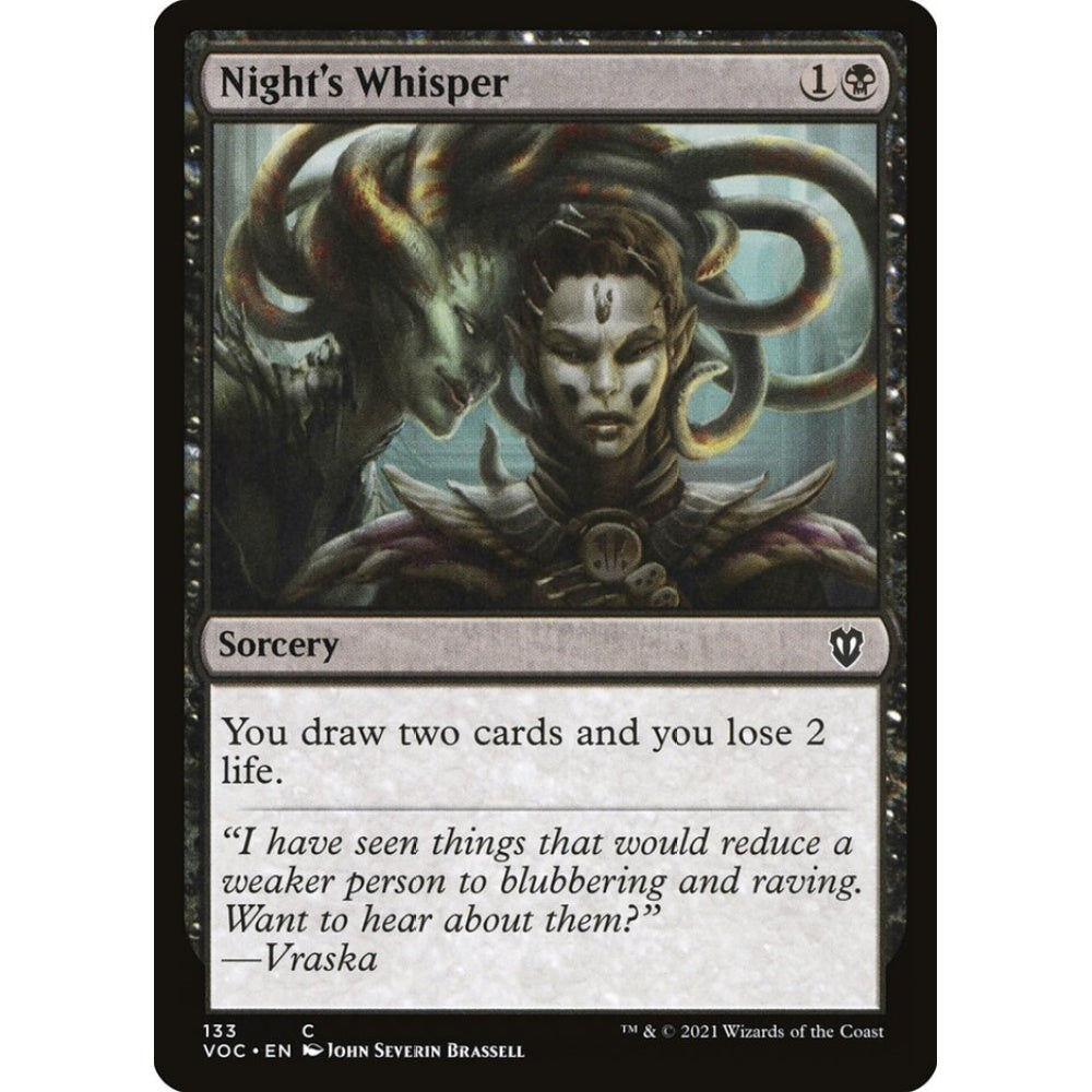 Night's Whisper common 133 Magic the Gathering Crimson Vow Commander