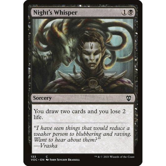 Night's Whisper common 133 Magic the Gathering Crimson Vow Commander