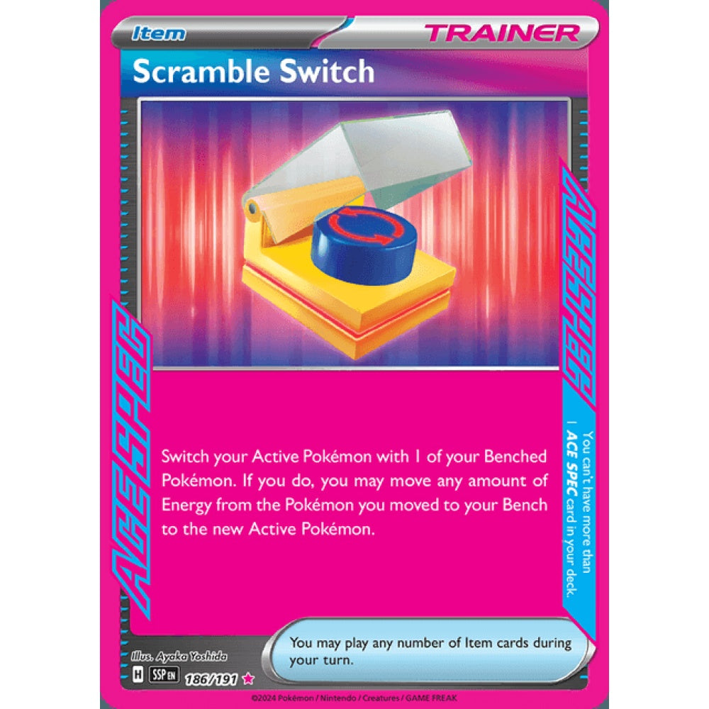 Scramble Switch ACE 186/191 Pokemon Card Game Surging Sparks