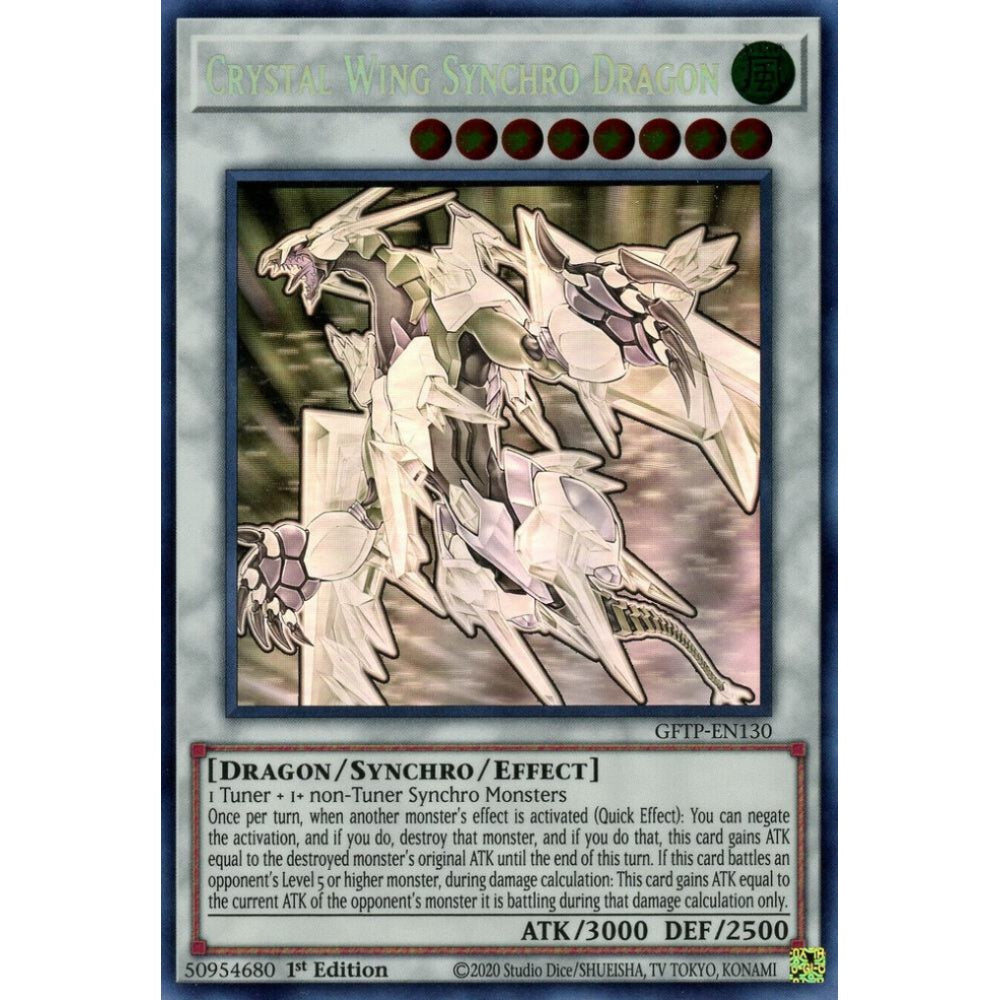 Crystal Wing Synchro Dragon (Ghost Rare) GFTP-EN130 Ghost Rare Yu-Gi-Oh Ghosts From the Past