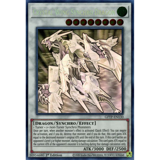 Crystal Wing Synchro Dragon (Ghost Rare) GFTP-EN130 Ghost Rare Yu-Gi-Oh Ghosts From the Past