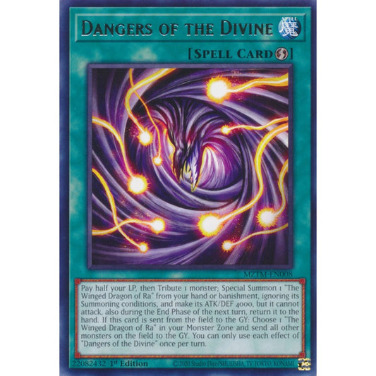 Dangers of the Divine MZTM-EN008 Rare Rare Yu-Gi-Oh Maze of the Master in Art