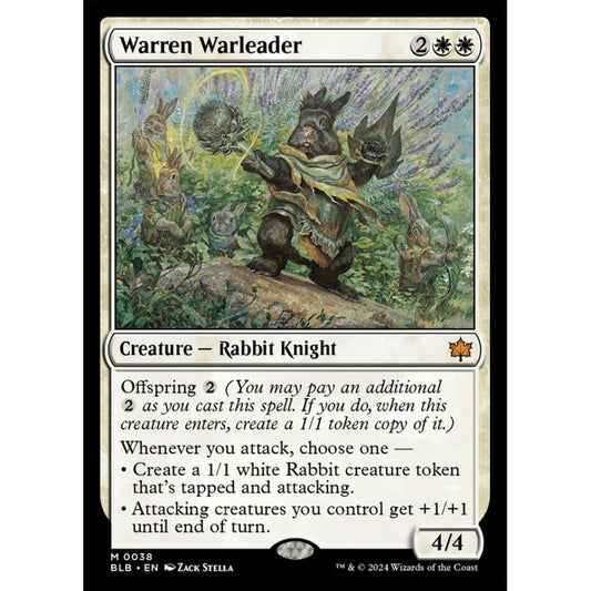 Warren Warleader, 38, mythic, Magic: The Gathering, Bloomburrow