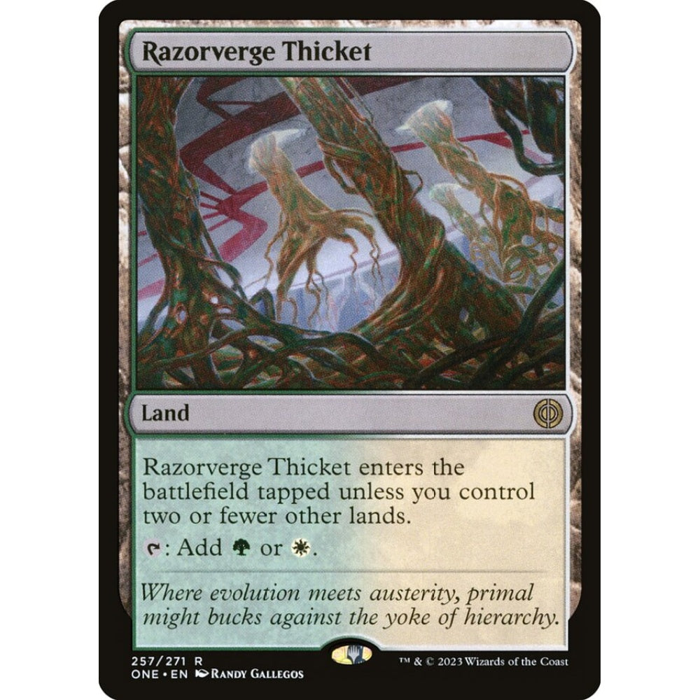 Razorverge Thicket, rare, 257, Magic the Gathering, Phyrexia: All Will Be One