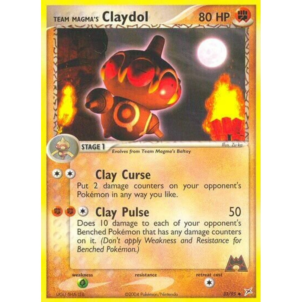 Team Magma's Claydol Uncommon 33/95 Pokemon Card Game EX Team Magma vs Team Aqua