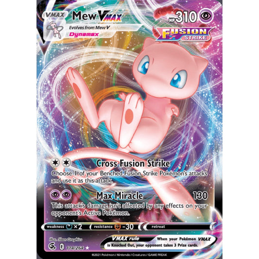 Mew VMAX Ultra Rare 114/264 Pokemon Card Game Fusion Strike