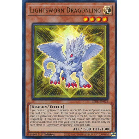 Lightsworn Dragonling LEDE-EN023 Ultra Ultra Rare Yu-Gi-Oh Legacy of Destruction in Art