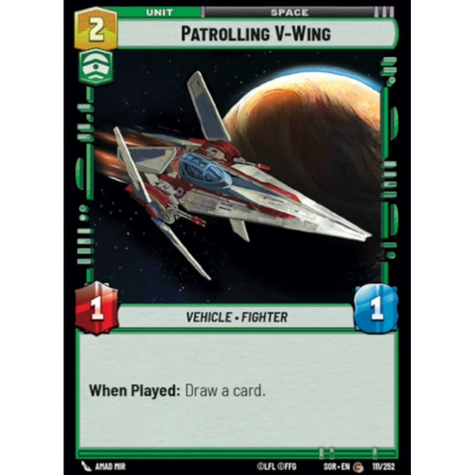 Patrolling V-Wing, 111, C, Star Wars Unlimited, Sparks Of Rebellion