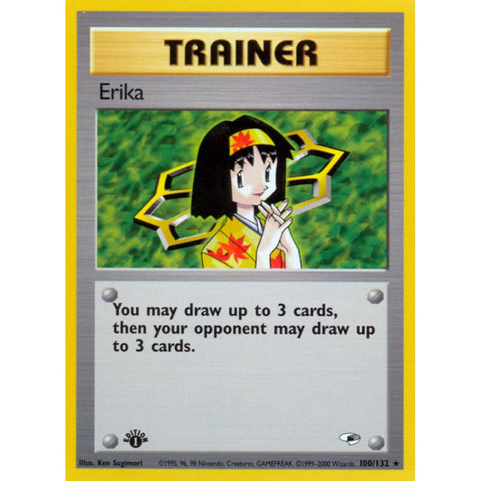 Erika Rare 100/132 Pokemon Card Game Gym Heroes