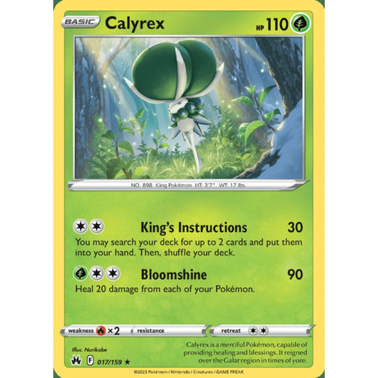 Calyrex Holo Rare 017/159 Pokemon Card Game Crown Zenith