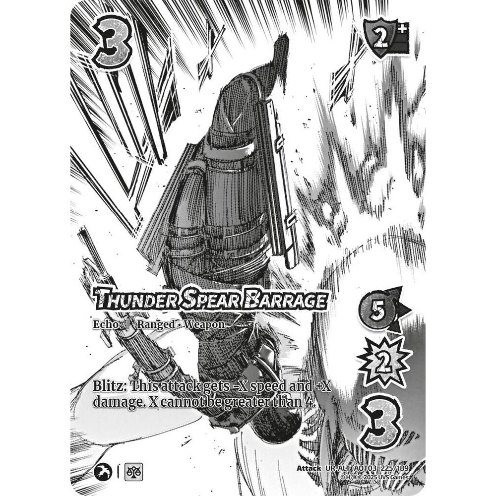 Thunder Spear Barrage 225/189 AOT03 Universus Attack on Titan: Apocalypse Attack UR-ALT