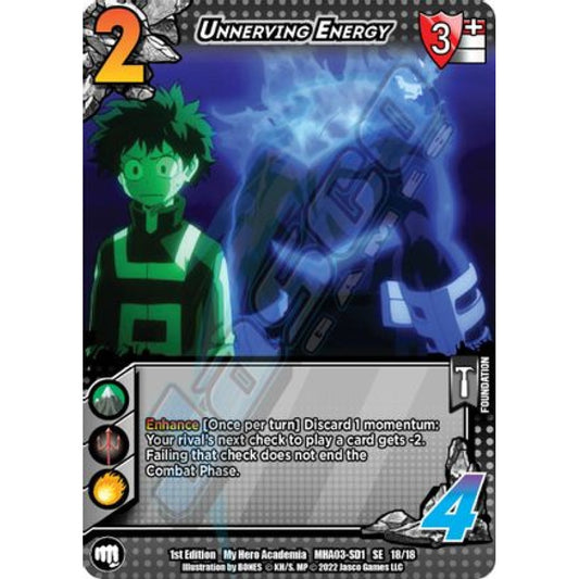 Unnerving Energy, 18/18, SE, UniVersus, MHA03 Heroes Clash