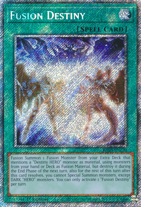 Fusion Destiny RA03-EN270 Platinum Platinum Secret Rare Yu-Gi-Oh Quarter Century Bonanza in Art