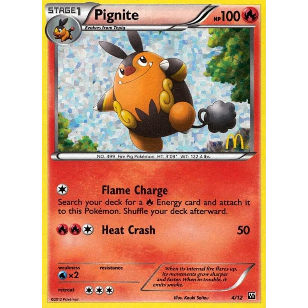 Pignite Fixed 4/12 Pokemon Card Game McDonald's Collection 2012