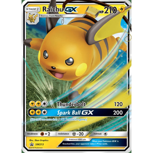 Raichu-GX Black Star Promo SM213 Pokemon Card Game Sun & Moon Promos