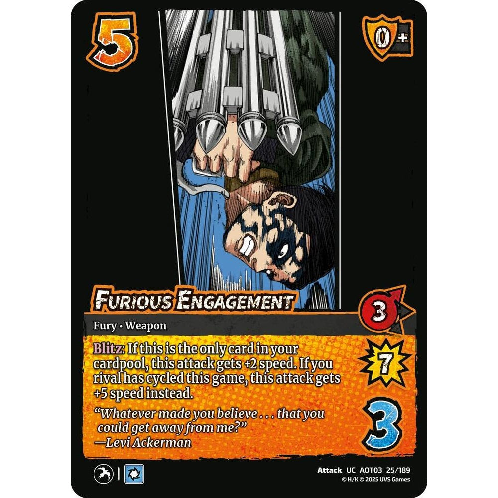 Furious Engagement 25/189 AOT03 Universus Attack on Titan: Apocalypse Attack UC