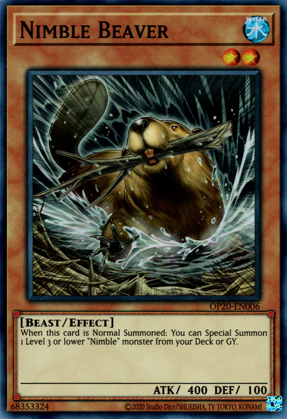 Nimble Beaver OP20-EN006 Super Super Rare Yu-Gi-Oh OTS Tournament Pack 20 in Art