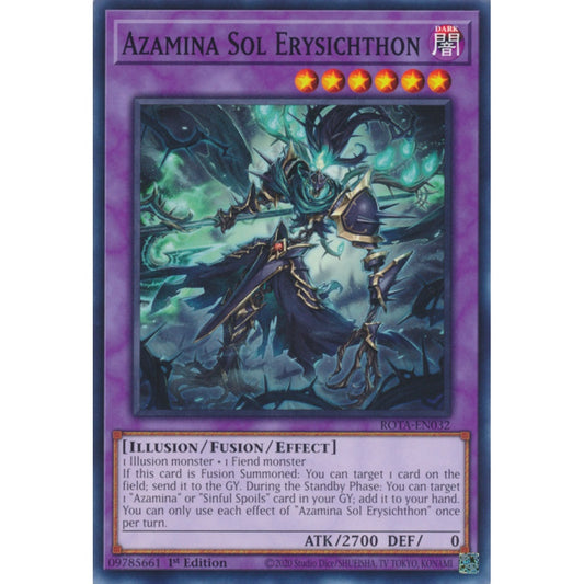 Azamina Sol Erysichthon ROTA-EN032 Common Common Yu-Gi-Oh Rage of the Abyss in Art