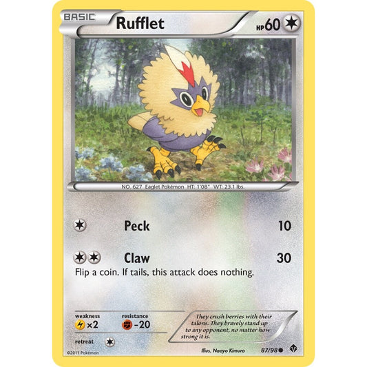 Rufflet Common 87/98 Pokemon Card Game Emerging Powers