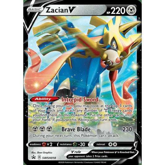Zacian V Black Star Promo SWSH018 Pokemon Card Game Sword & Shield Promos