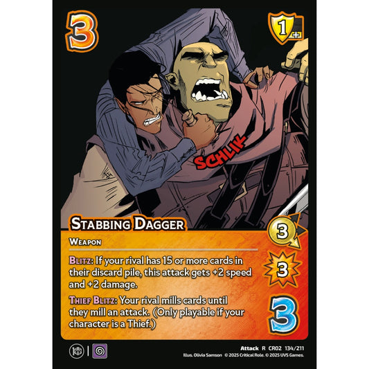 Stabbing Dagger, 134/211, CR02, Universus, Critical Role: Heroes Of Exandria, Attack, R