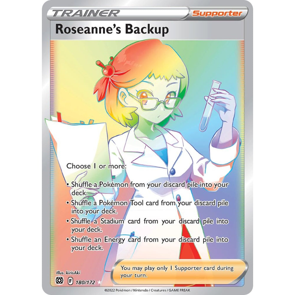 Roseanne's Backup Rare Rainbow 180/172 Pokemon Card Game Brilliant Stars