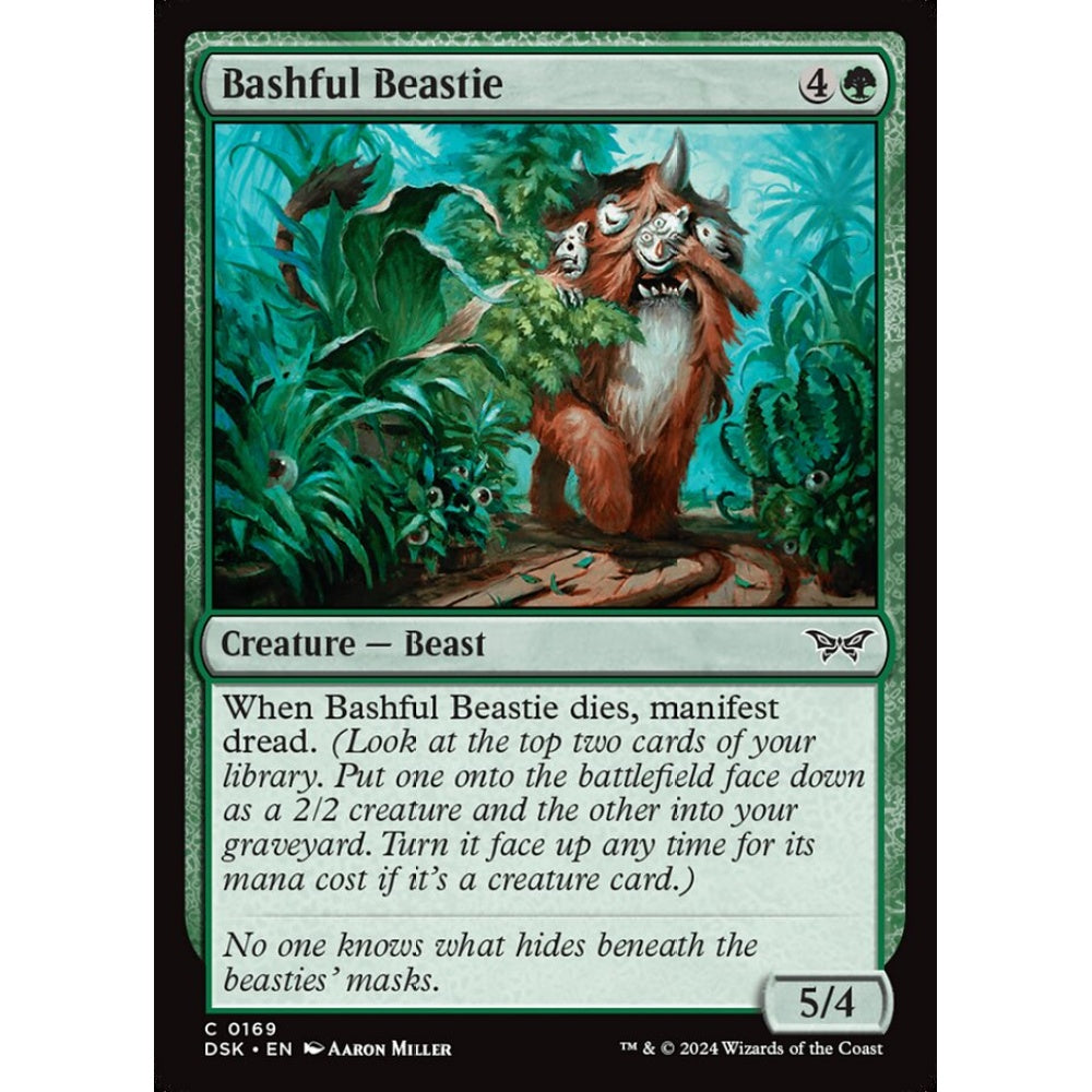 Bashful Beastie, 169, common, Magic: The Gathering, Duskmourn: House of Horror