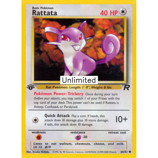 Rattata Common 66/82 Pokemon Card Game Team Rocket