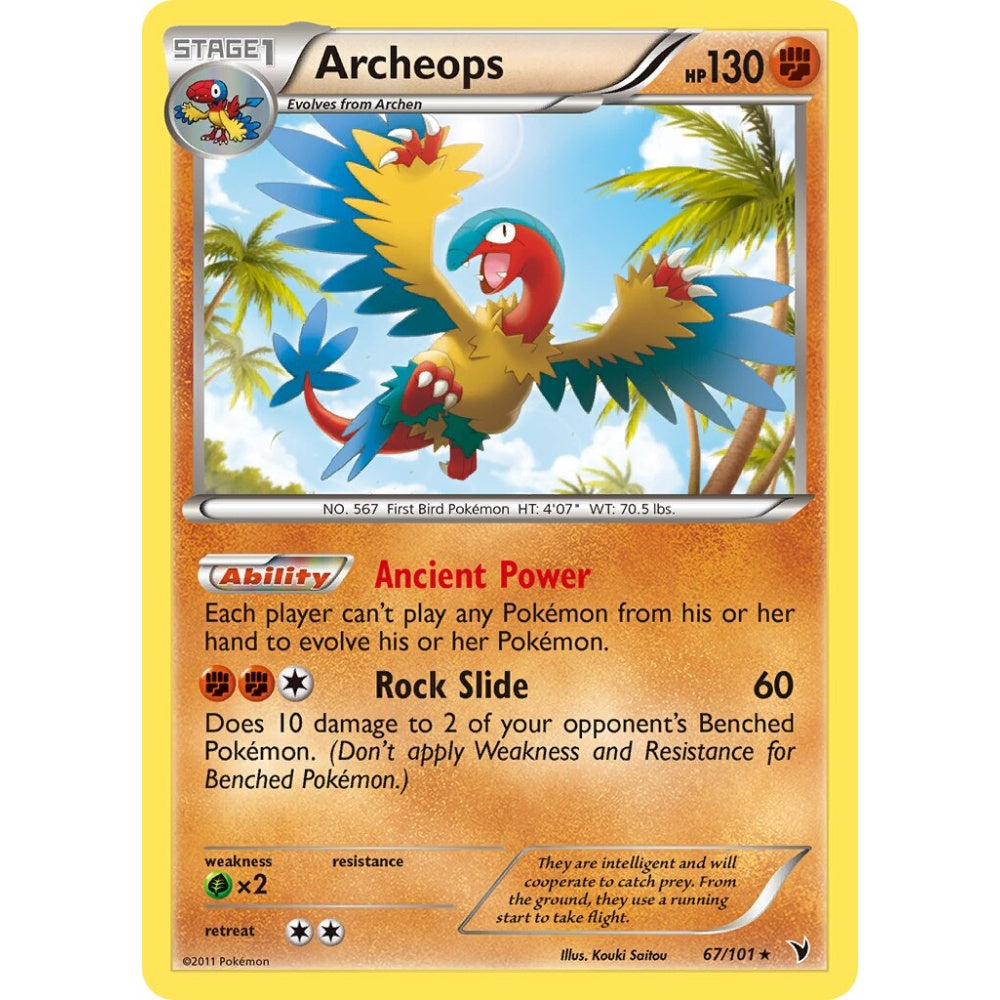 Archeops Rare 67/101 Pokemon Card Game Noble Victories